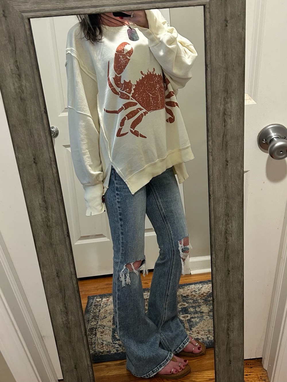 NWT We The Free Graphic Camden Pullover in Crab Print - Picture 9 of 16